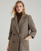 Zweireiher Blazermantel für Damen mit feinem Pied-de-Poule-Muster