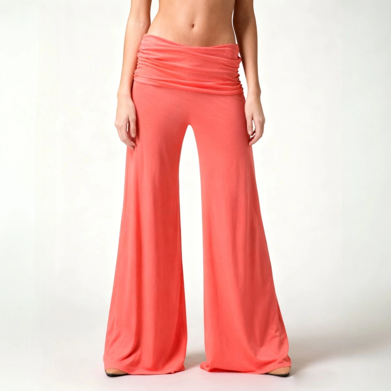 Damen Palazzo Hose im fließenden Schnitt mit drapiertem Bund