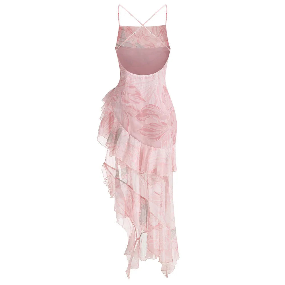 Sommerkleid mit rückenfreiem Schnitt im luftigen Stil für festliche Anlässe