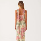 Bandeau Sommerkleid mit Blumenprint im figurbetonten Schnitt aus Chiffon