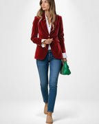 Jackenblazer aus weich schimmerndem Stoff und Ein-Knopf-Verschluss für Damen