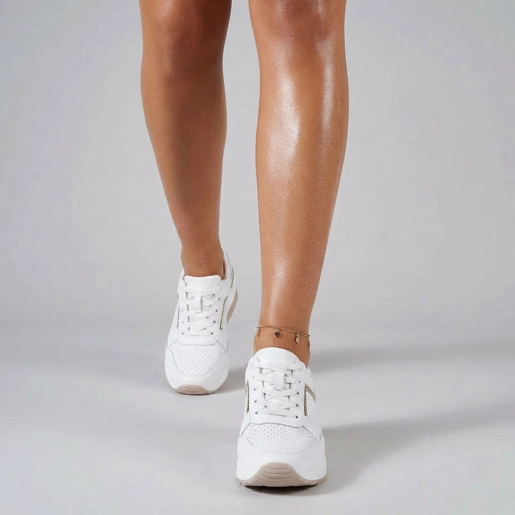 Bequeme Sneaker für Damen mit Keilabsatz und Perforiertem Obermaterial