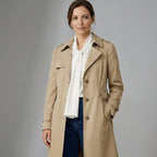 Leichter Trenchcoat für Damen ohne Gürtel mittellang