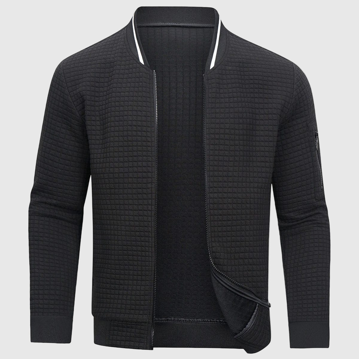 Blouson mit Rippkragen für Herren mit Ärmeltasche 0