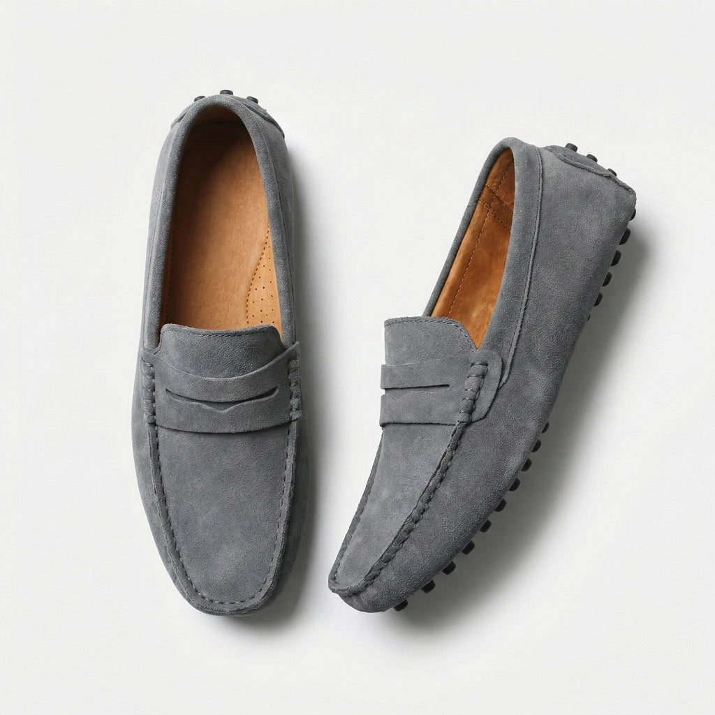 Loafer für Herren im Mokassin Stil aus Wildleder Optik mit weichem Innenfutter