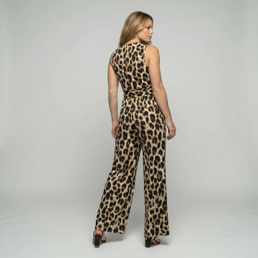 Jumpsuit mit weiter Hose in hoher Taille im taillierten Schnitt