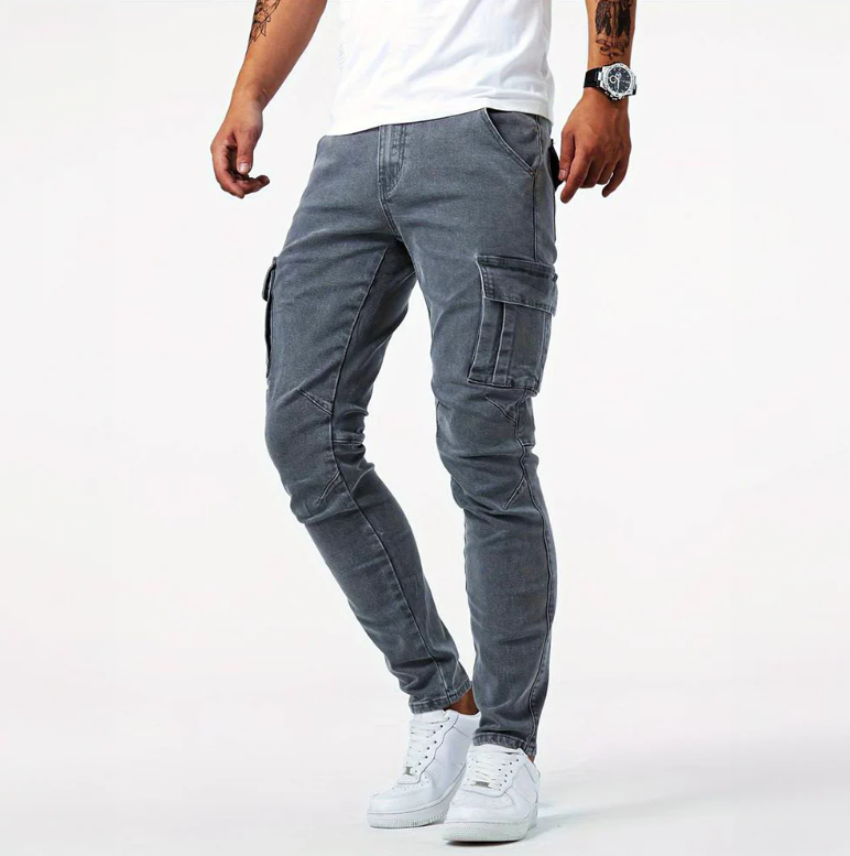 Cargo Slim-Fit Jeans für Herren aus Stretch-Denim