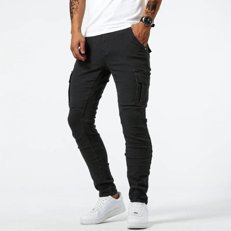 Cargo Slim-Fit Jeans für Herren aus Stretch-Denim