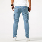Cargo Slim-Fit Jeans für Herren aus Stretch-Denim
