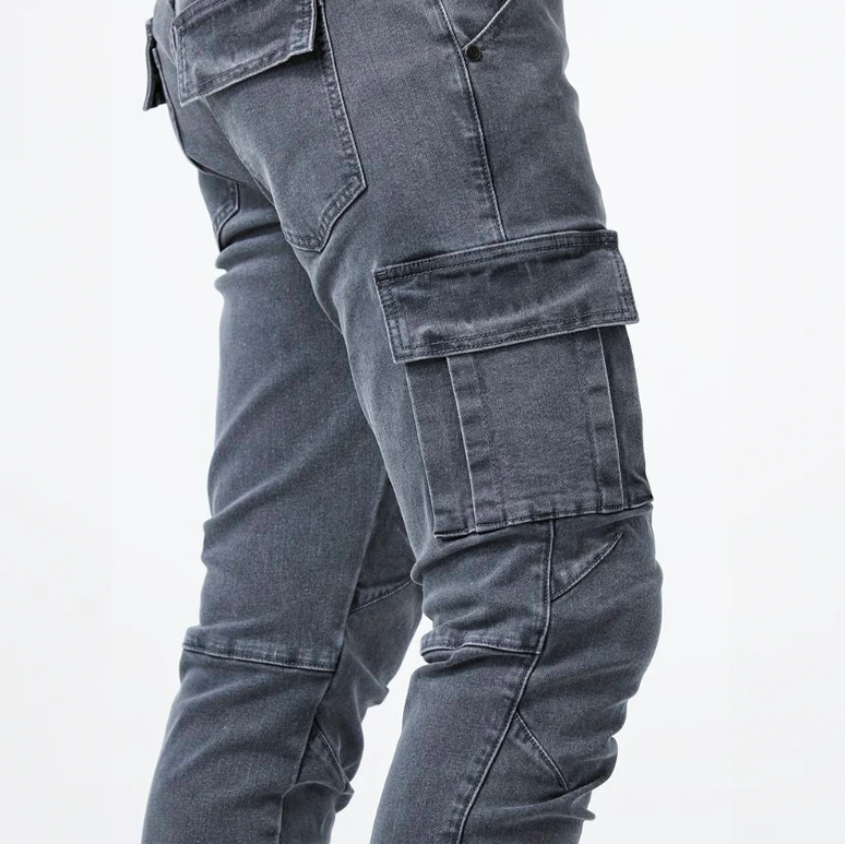 Cargo Slim-Fit Jeans für Herren aus Stretch-Denim