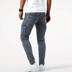 Cargo Slim-Fit Jeans für Herren aus Stretch-Denim