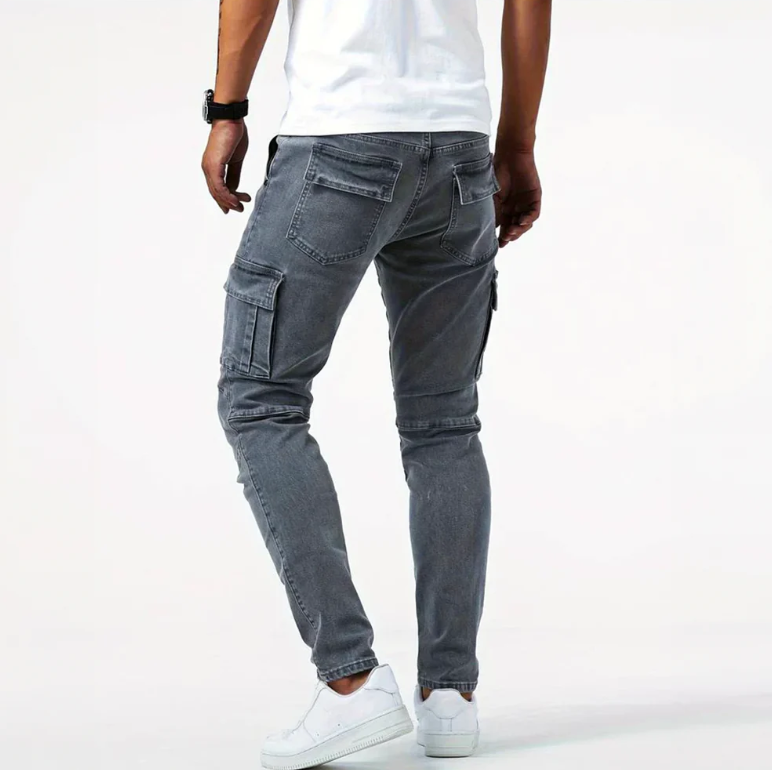 Cargo Slim-Fit Jeans für Herren aus Stretch-Denim