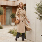 Trenchcoat für Damen im klassischen Stil in taillierter Form mit Gürtel