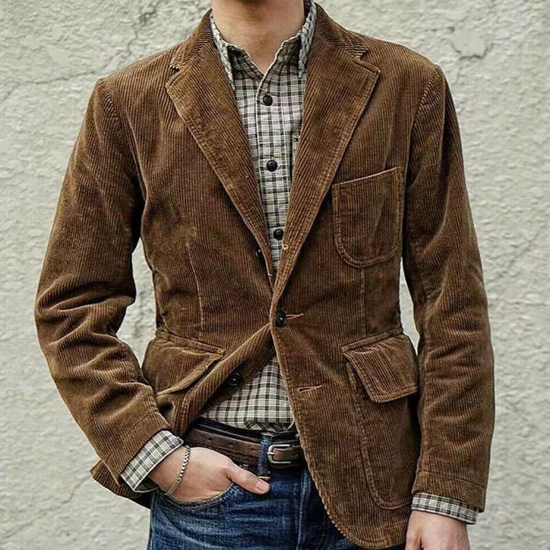 Cord-Blazer mit Weste für Herren im klassischen Stil 2