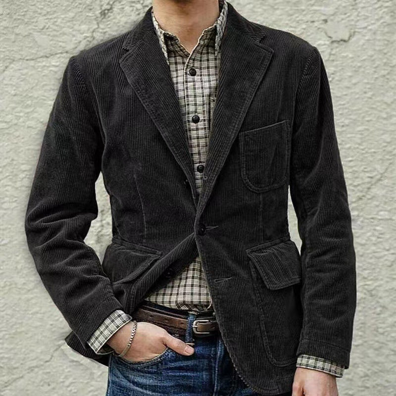 Cord-Blazer mit Weste für Herren im klassischen Stil 3