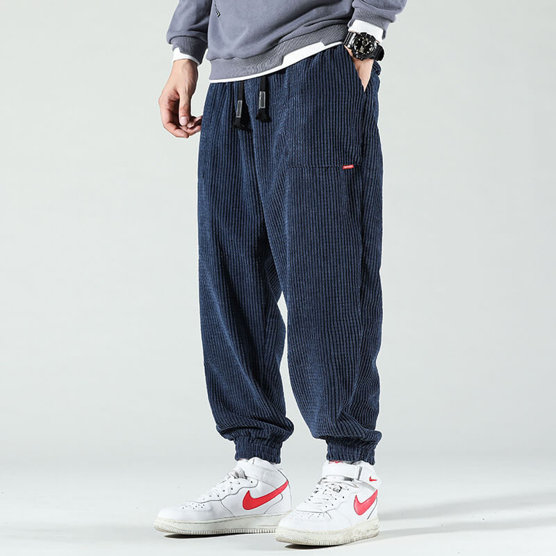 Herren Cordhose mit Kordelzug und elastischem Beinabschluss | Lässig 0