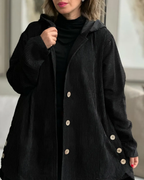 Oversized Cordjacke mit Kapuze für Damen | Mittellang 2