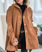 Oversized Cordjacke mit Kapuze für Damen | Mittellang 3
