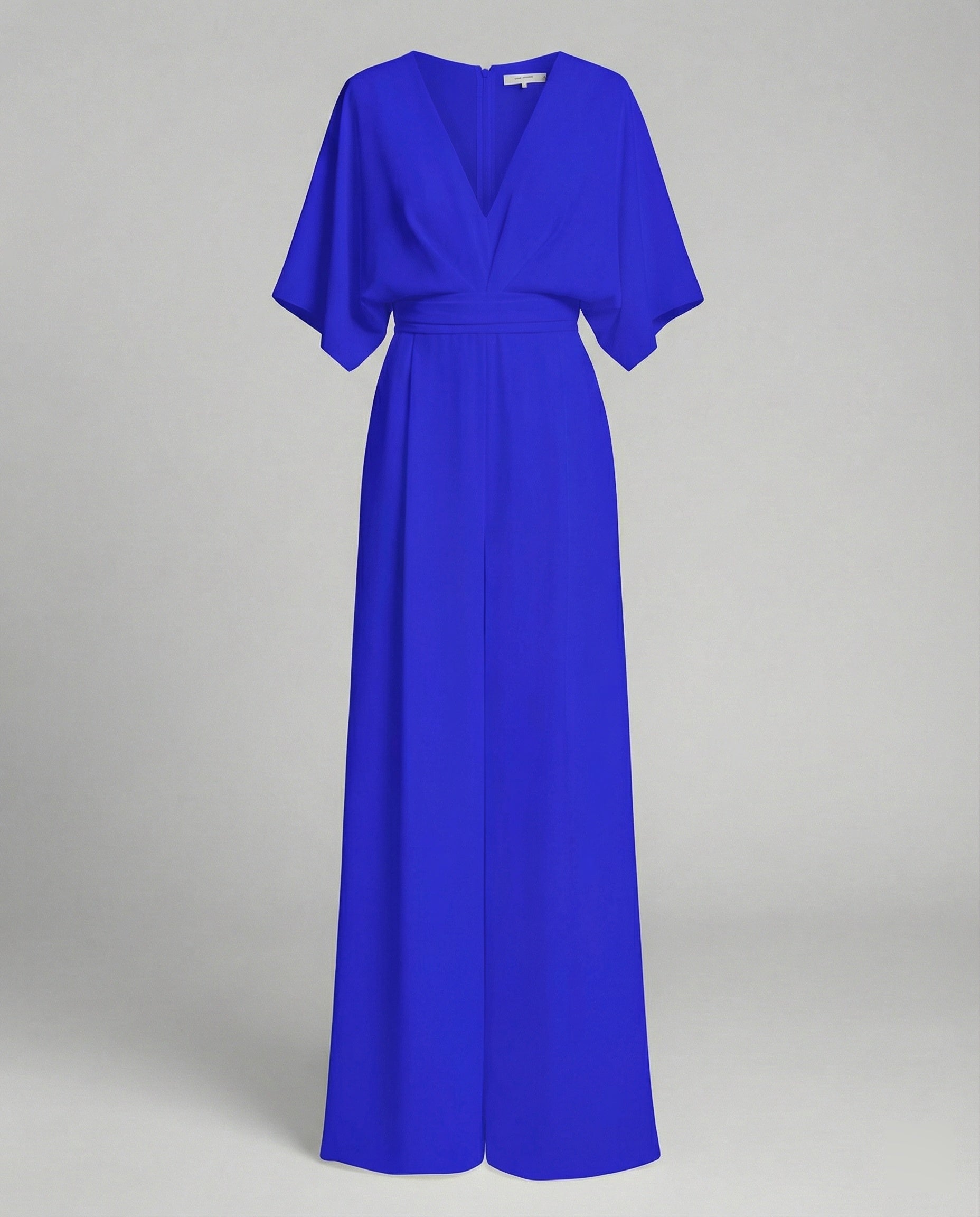 Eleganter Jumpsuit mit kurzen Ärmeln und V-Ausschnitt