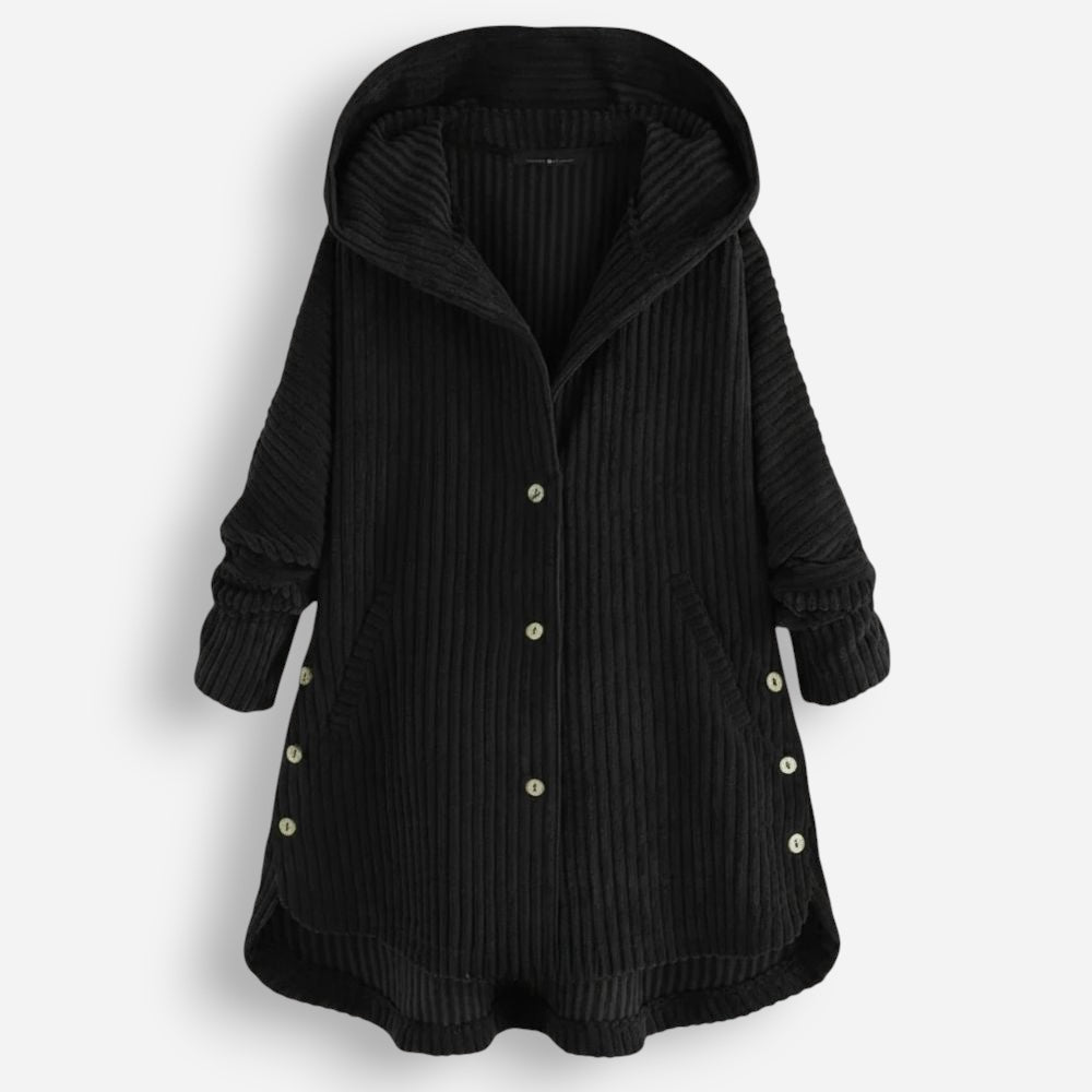 Kapuzenmantel aus Cord 1
