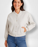 Damen Bomberjacke mit verkürztem Schnitt und Druckknöpfe