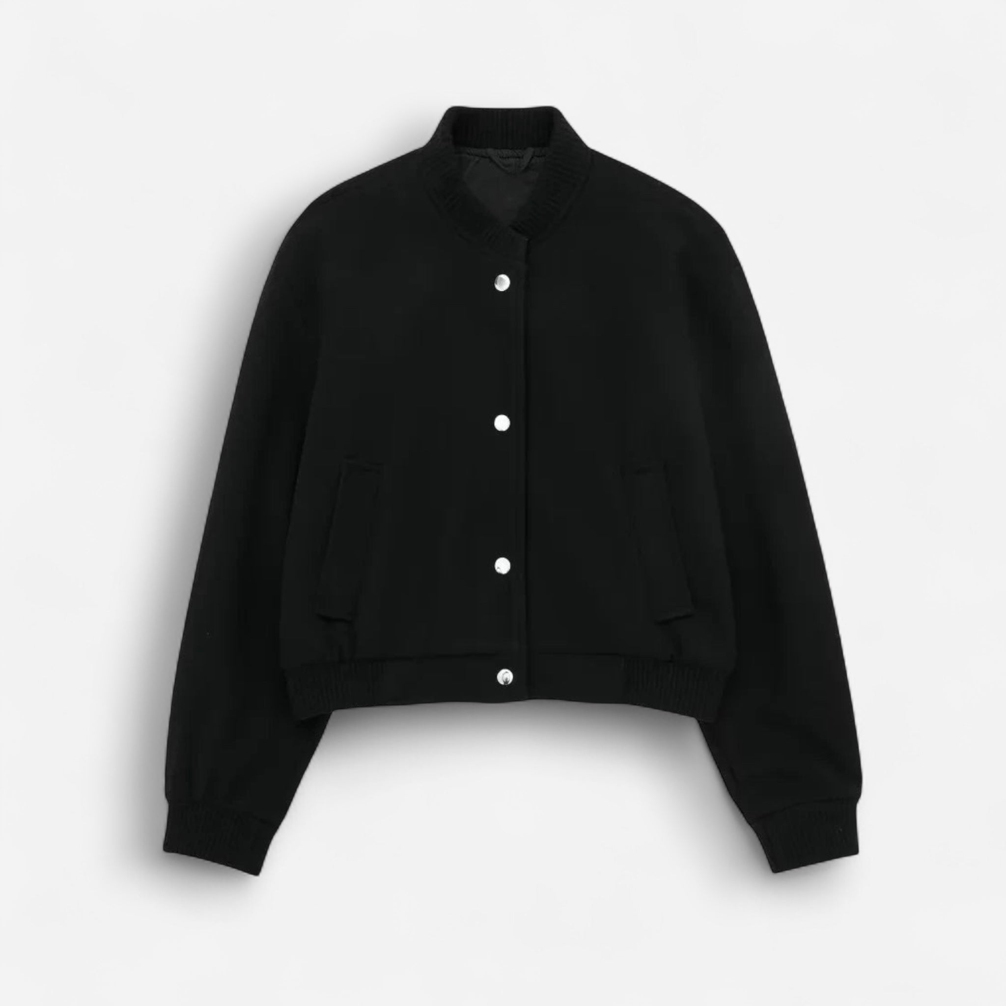 Damen Bomberjacke mit verkürztem Schnitt und Druckknöpfe