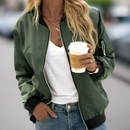 Damen Bomberjacke mit Reißverschluss | Slim-Fit Design 4