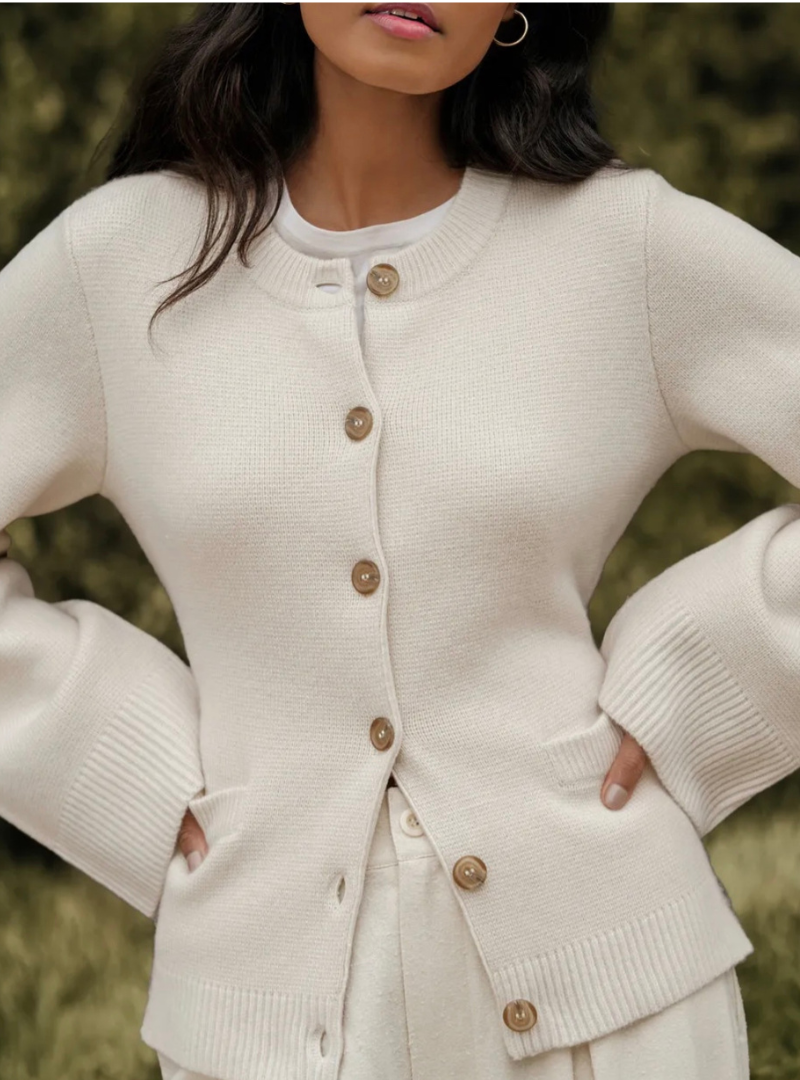 Damen Cardigan mit Ausgestellten Ärmeln für Lagen-Look 1