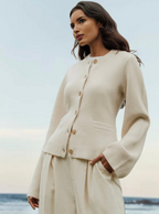Damen Cardigan mit Ausgestellten Ärmeln für Lagen-Look 2