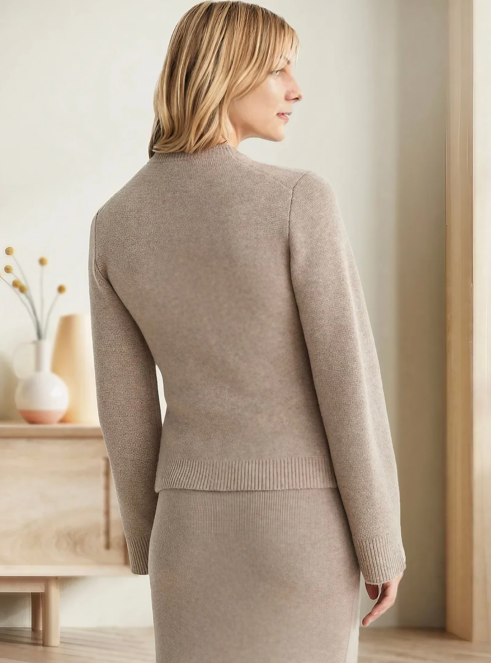 Damen Cardigan mit Ausgestellten Ärmeln für Lagen-Look 4