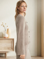 Damen Cardigan mit Ausgestellten Ärmeln für Lagen-Look 5