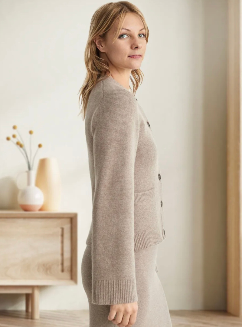 Damen Cardigan mit Ausgestellten Ärmeln für Lagen-Look 5