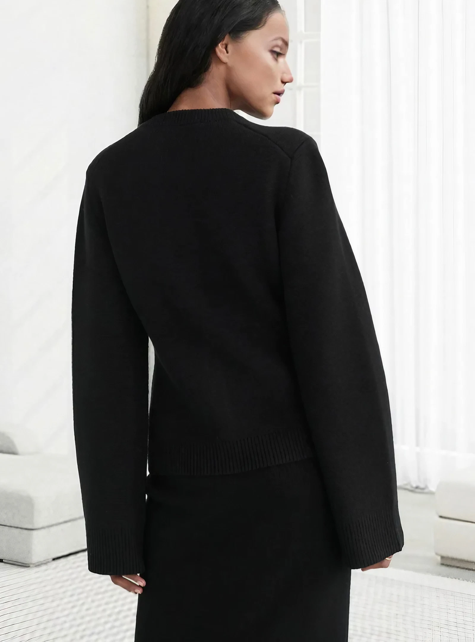 Damen Cardigan mit Ausgestellten Ärmeln für Lagen-Look 8