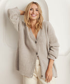 Damen Cardigan mit V-Ausschnitt und Knopfleiste 0