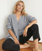 Damen Cardigan mit V-Ausschnitt und Knopfleiste 2