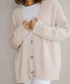 Damen Cardigan mit V-Ausschnitt und Knopfleiste 4