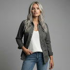 Damen Hemdjacke im klassischen Design mit Brusttaschen