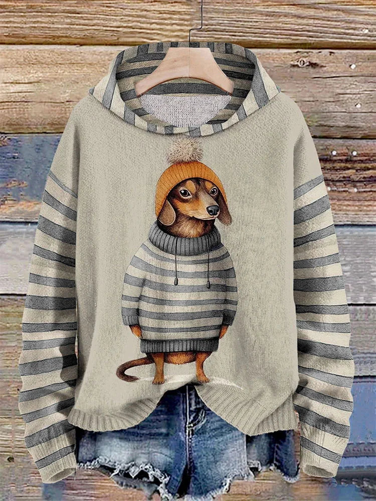 Damen Hoodie mit Hundemotiv | Bequemer Kapuzenpullover für Tierliebhaber