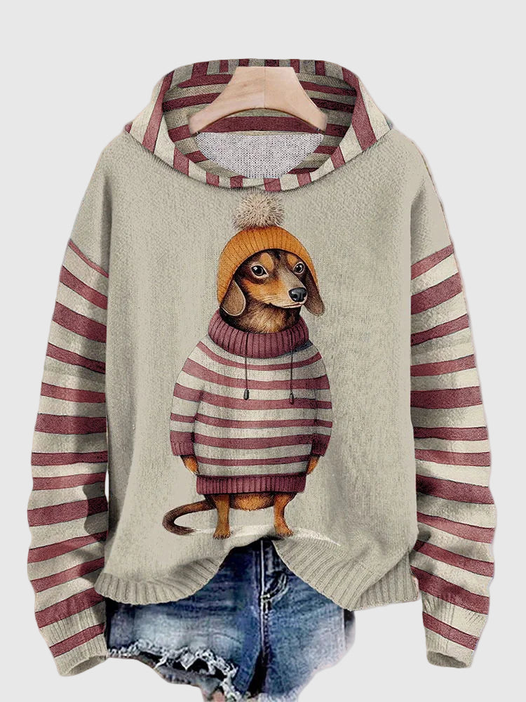 Damen Hoodie mit Hundemotiv | Bequemer Kapuzenpullover für Tierliebhaber