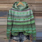 Damen Norweger-Kapuzenpulli mit traditionellem Muster | Wärmend und gemütlich 2