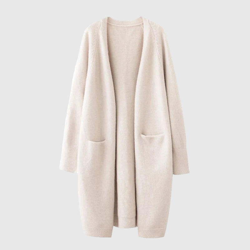 Langer Cashmere Strickjacke Für Frauen | Wärmend