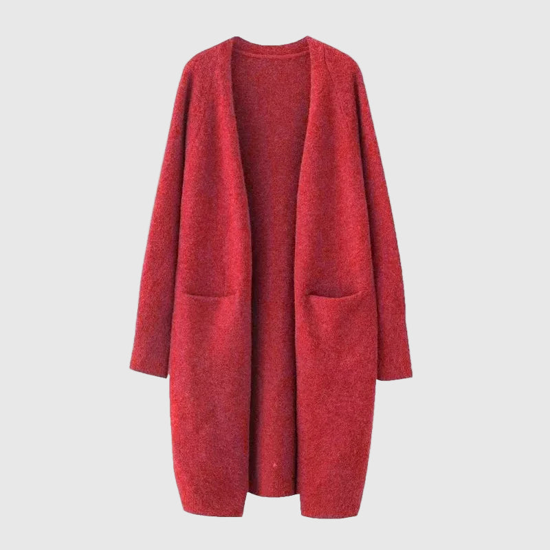 Langer Cashmere Strickjacke Für Frauen | Wärmend