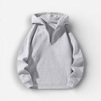 Langarm Fleece Pullover für Damen mit Kurzem Reißverschluss und Kapuze