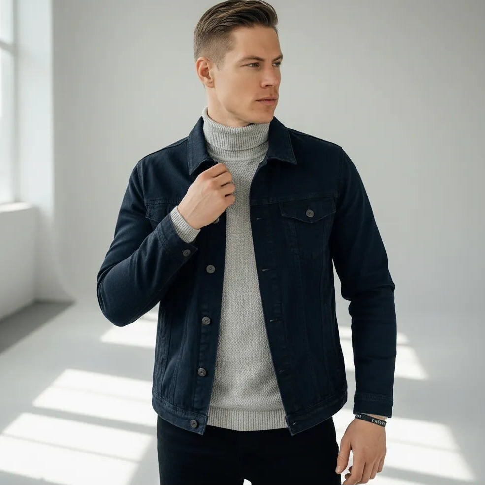 Hemdjacke für Herren mit Brusttaschen im Slim-Fit Schnitt