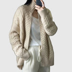 Kaschmir-Strickjacke mit Reißverschluss für Damen | Grobstrick