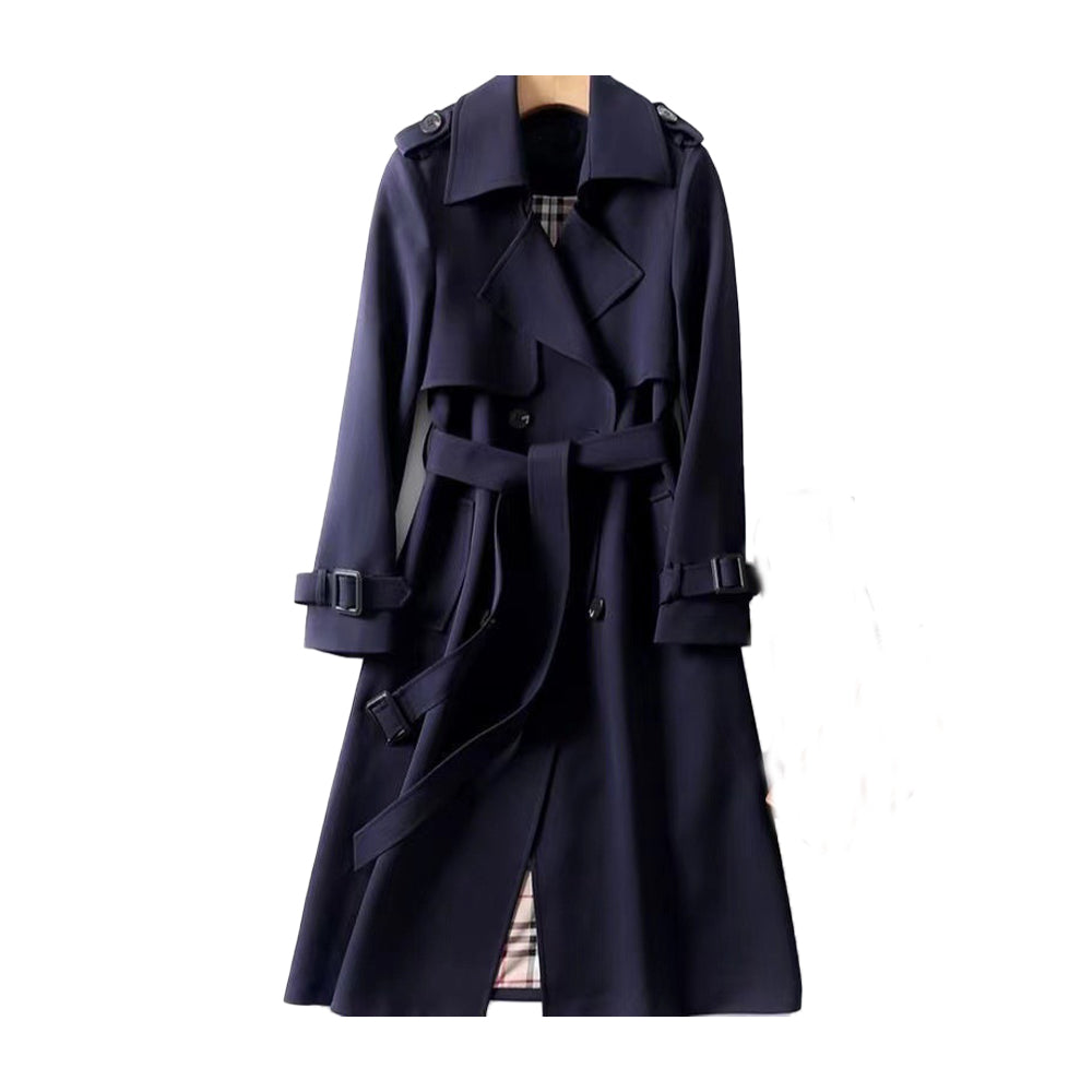 Doppelreihiger Trenchcoat für Damen mit abnehmbarem Gürtel 3