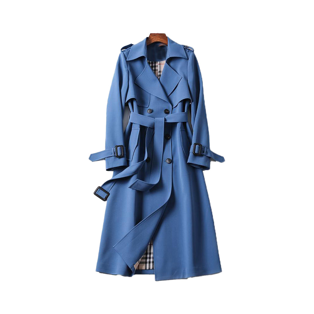 Doppelreihiger Trenchcoat für Damen mit abnehmbarem Gürtel 4