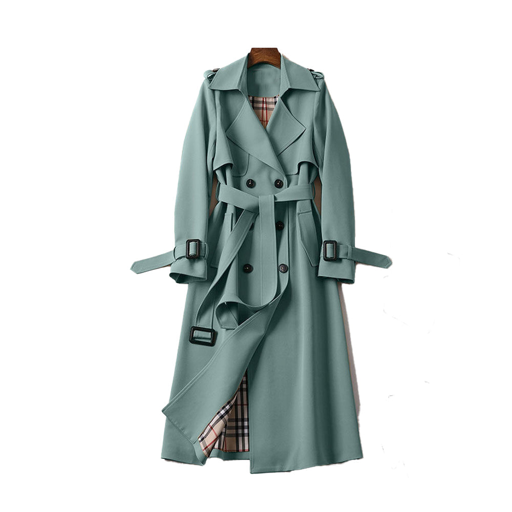 Doppelreihiger Trenchcoat für Damen mit abnehmbarem Gürtel 5