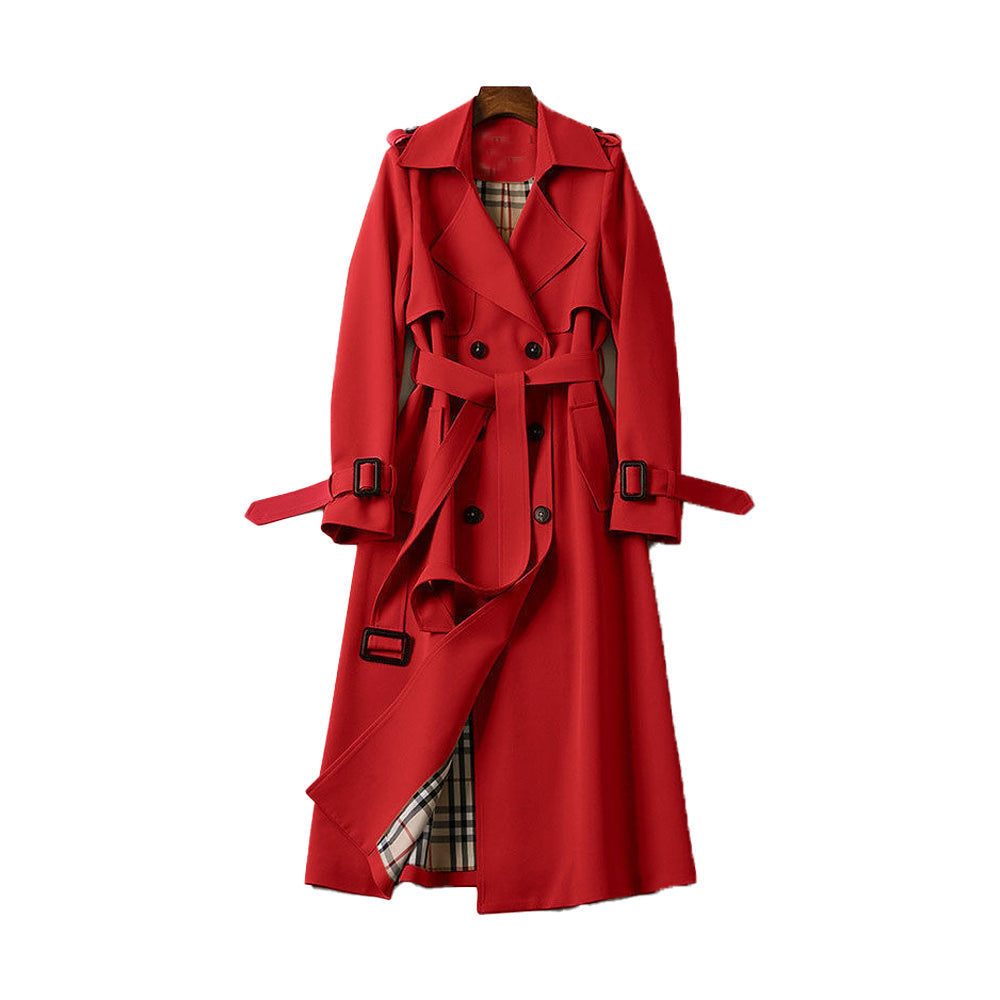 Doppelreihiger Trenchcoat für Damen mit abnehmbarem Gürtel 6
