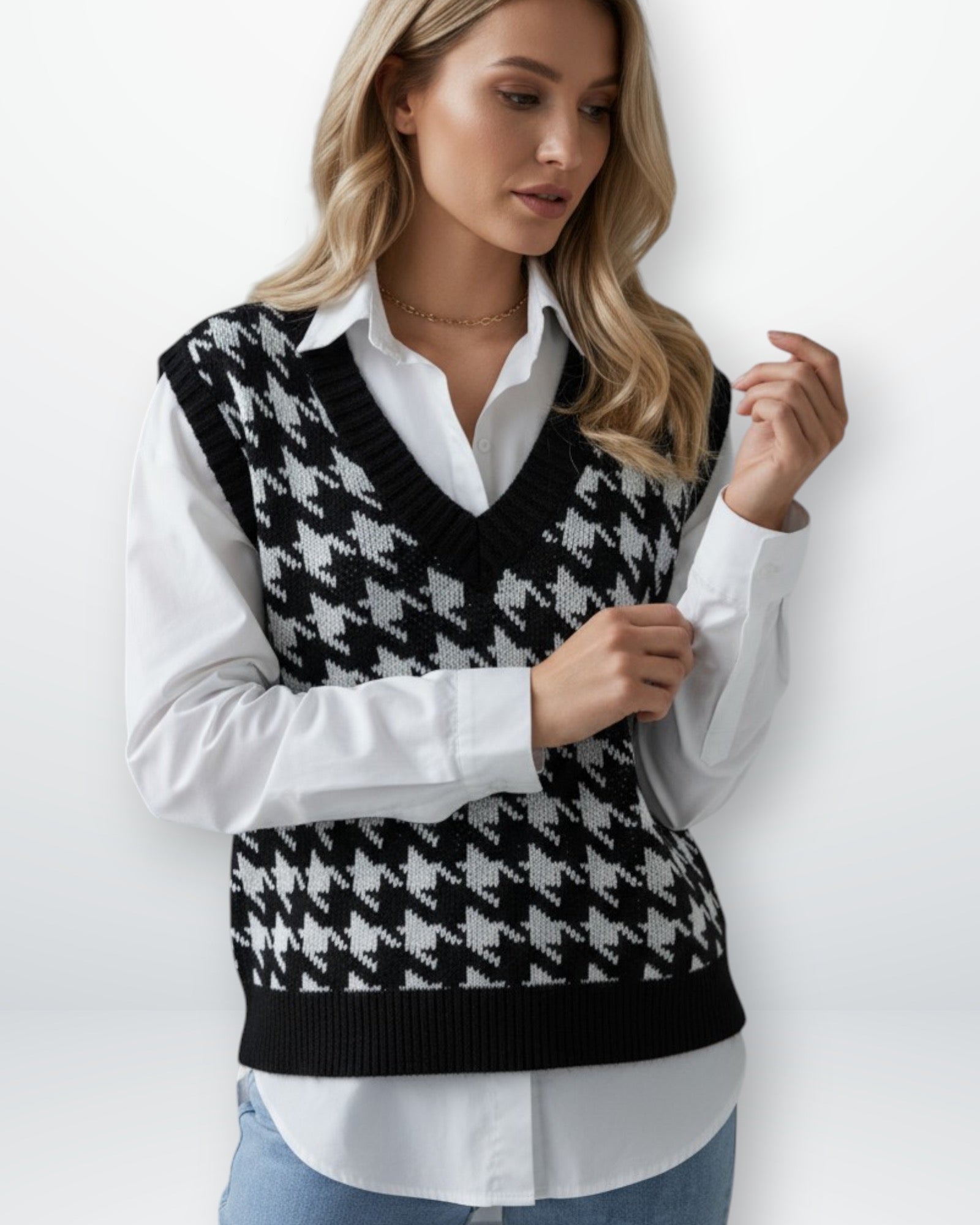 Strick Damenpullunder mit V-Ausschnitt